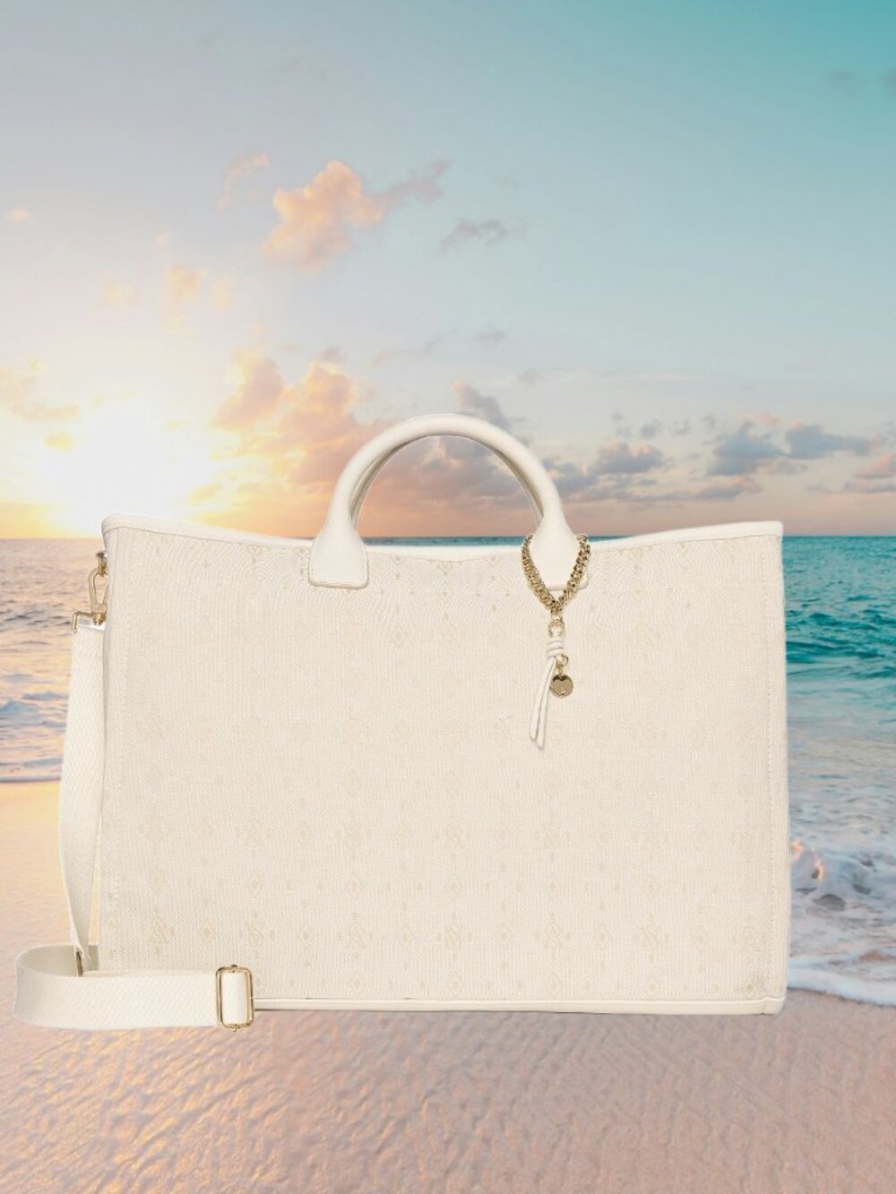 Victoria's Secret Handle Tote Bag - WHITE FOYARD - NWT